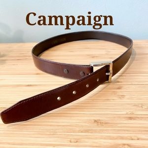 Campaign Top Grade Cowhide Dark Brown Leather Belt. Sz: 34"